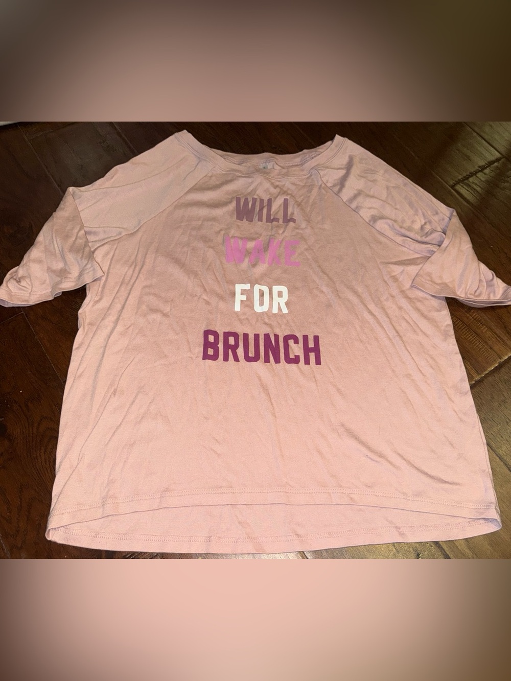 NWOT Women’s Fabletics Pink Top Wake for Brunch Top size S